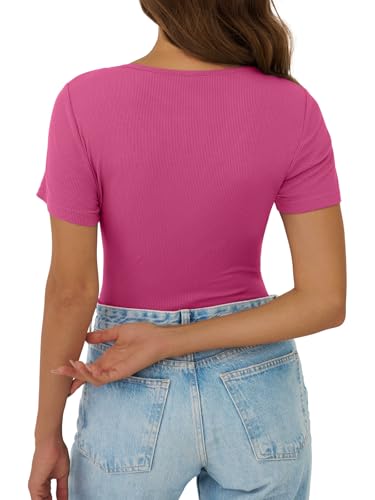 40% Off GKBK Women's Ribbed Lace V-Neck T-Shirt - Image 5