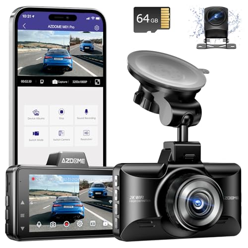 42% Off AZDOME 3K WiFi Dash Cam with Free 64GB Card - Image 1