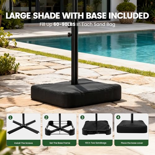 90% Off OLILAWN 15ft Patio Umbrella with Base Included - Image 2