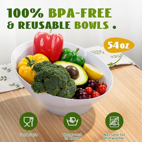 40% Off Liacere 16-Piece White Plastic Serving Bowls - Image 3