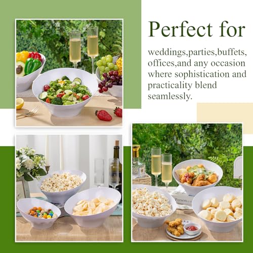 40% Off Liacere 16-Piece White Plastic Serving Bowls - Image 6