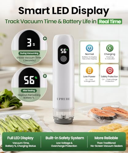 55% Off UPRUBE Handheld Vacuum Sealer with 30 Bags - Image 3
