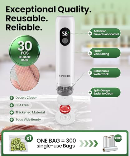 55% Off UPRUBE Handheld Vacuum Sealer with 30 Bags - Image 6