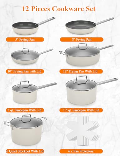 57% Off ChefRobot 12-Piece Ceramic Nonstick Cookware Set - Image 2