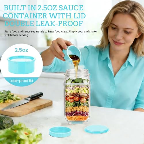 50% Off VKX 35oz Leakproof Salad Jar with Dressing Cup - Image 2