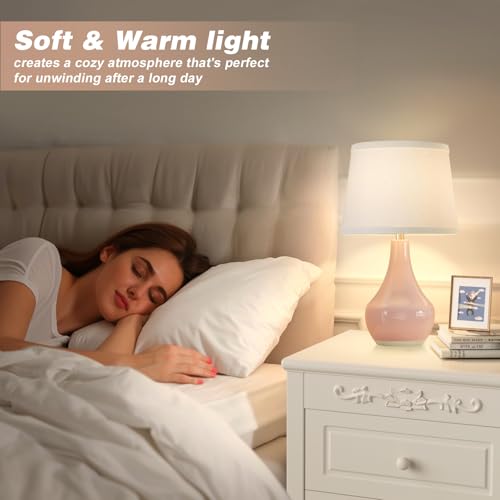 50% Off Seealle Pink Table Lamps Set of 2 for Bedroom - Image 2