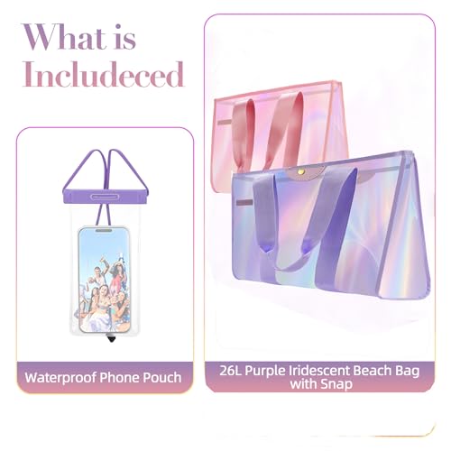 50% Off GolfFox Iridescent Beach Bag Set with Waterproof Pouch - Image 2