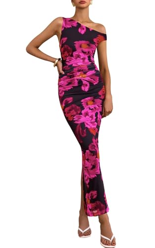 50% Off PRETTYGARDEN Floral One Shoulder Maxi Dress - Image 1
