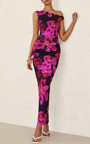 50% Off PRETTYGARDEN Floral One Shoulder Maxi Dress - Image 3