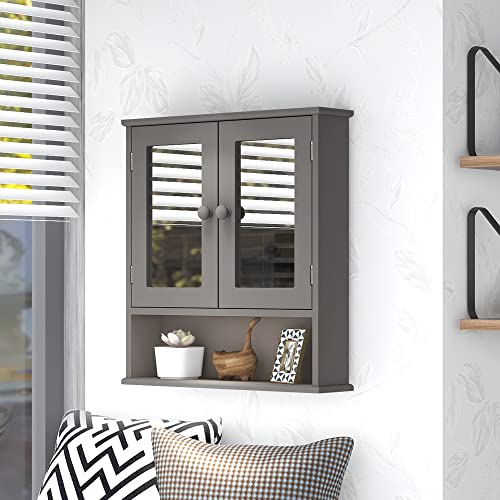 Save 5% on Grey Medicine Cabinet with Mirror & Shelves - Image 4