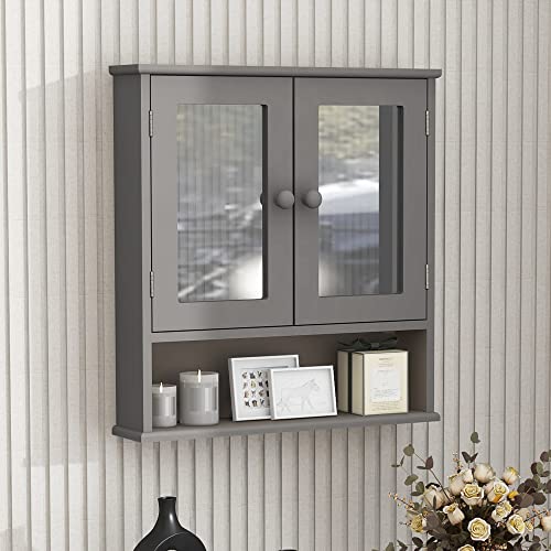 Save 5% on Grey Medicine Cabinet with Mirror & Shelves - Image 5