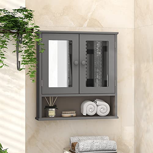 Save 5% on Grey Medicine Cabinet with Mirror & Shelves - Image 6