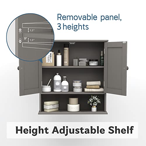 Save 5% on Grey Medicine Cabinet with Mirror & Shelves - Image 7