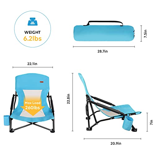 50% Off TOBTOS Low Beach Chair 2-Pack for Camping & Beach - Image 3