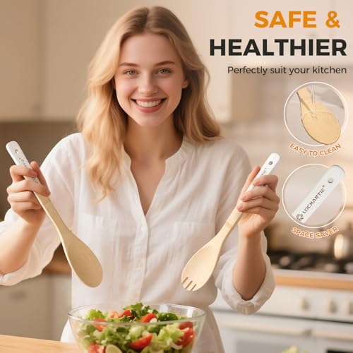 50% Off Bamboo Wooden Utensil Set for Nonstick Cookware - Image 6