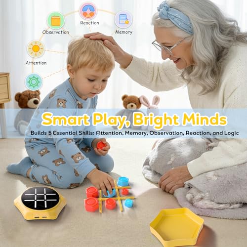 50% Off VORQXIN Handheld Tic Tac Toe Game - 5-in-1 Brain Teaser - Image 2