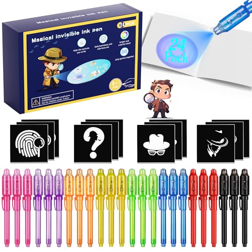 50% Off Invisible Ink Pen Spy Set with 24 Pens & Notebooks