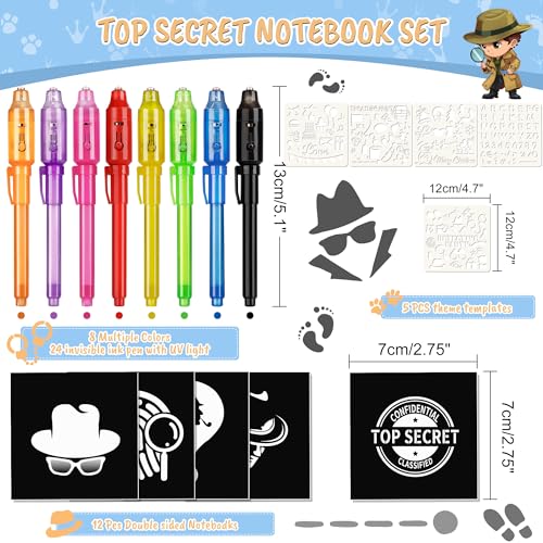 50% Off Invisible Ink Pen Spy Set with 24 Pens & Notebooks - Image 2