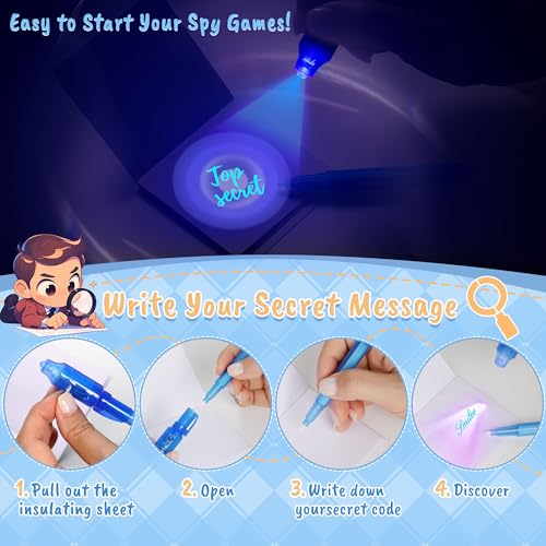 50% Off Invisible Ink Pen Spy Set with 24 Pens & Notebooks - Image 5