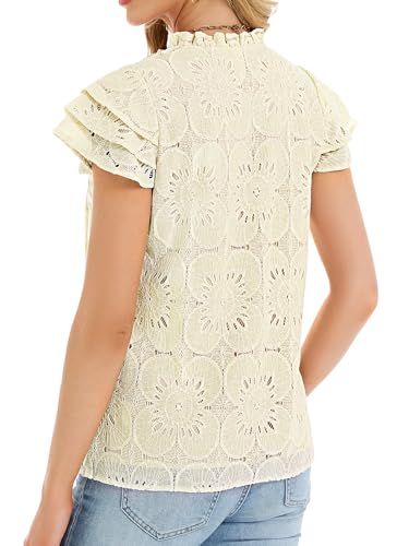 50% Off Funlingo Women's Embroidered Eyelet Summer Tops - Image 4