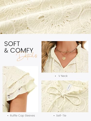 50% Off Funlingo Women's Embroidered Eyelet Summer Tops - Image 5