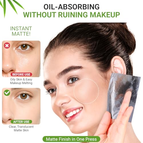 50% Off 1000-Count Bamboo Charcoal Oil Blotting Sheets - Image 3