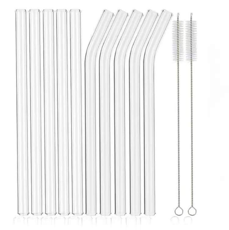 50% Off Reusable Glass Straws Set with Cleaner Brushes - Image 1