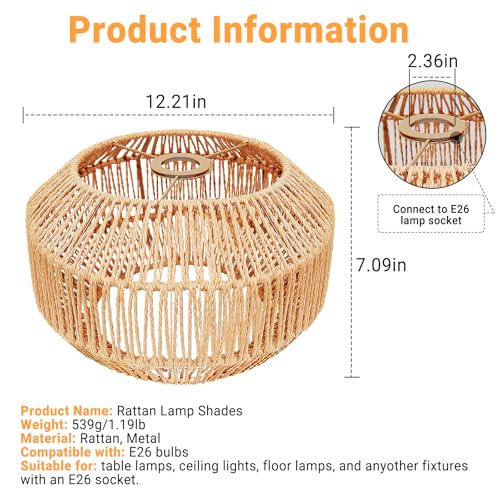 50% Off Boho Rattan Lamp Shade with Code QF6RBZIM - Image 2