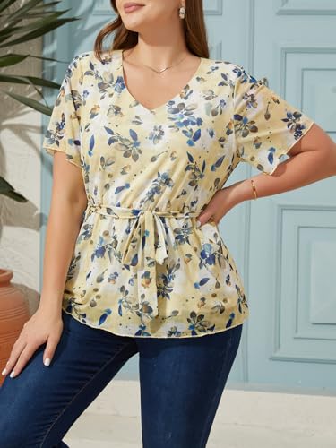 50% Off Plus Size Floral Blouse with Code BWEY2UMA - Image 4