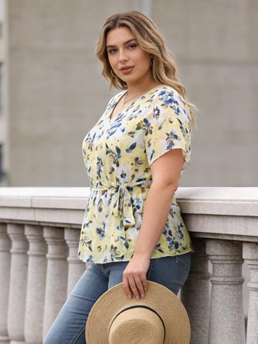 50% Off Plus Size Floral Blouse with Code BWEY2UMA - Image 6