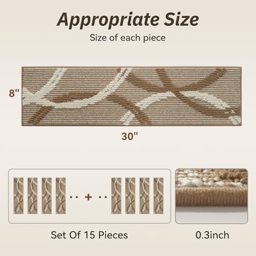 50% Off PADOOR Non-Slip Stair Treads - 15-Pack Safety Carpet - Image 2