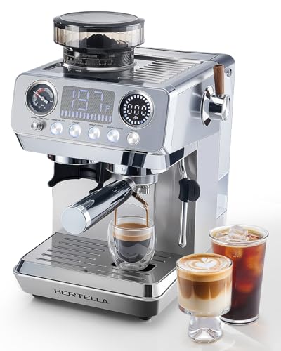 50% Off HERTELLA Espresso Machine with Burr Grinder - Image 1