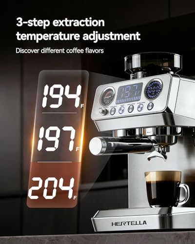 50% Off HERTELLA Espresso Machine with Burr Grinder - Image 2