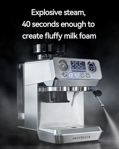 50% Off HERTELLA Espresso Machine with Burr Grinder - Image 3