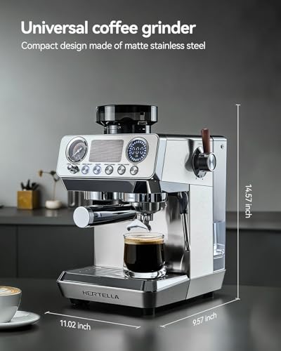 50% Off HERTELLA Espresso Machine with Burr Grinder - Image 5