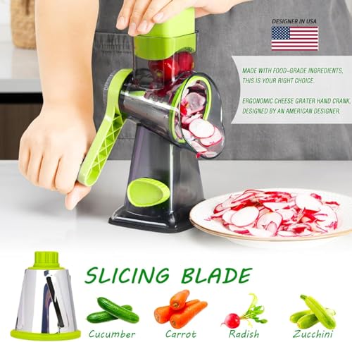 50% Off Eleko Meyar Manual Rotary Cheese Grater & Vegetable Slicer - Image 2
