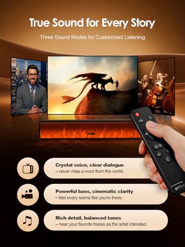 63% Off Rythflo 60W Bluetooth Sound Bar with Flame Lights - Image 4