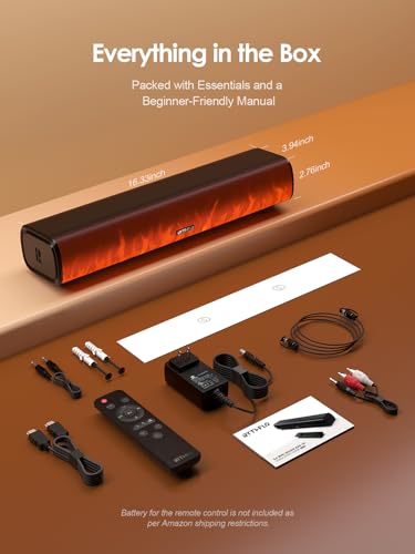 63% Off Rythflo 60W Bluetooth Sound Bar with Flame Lights - Image 6