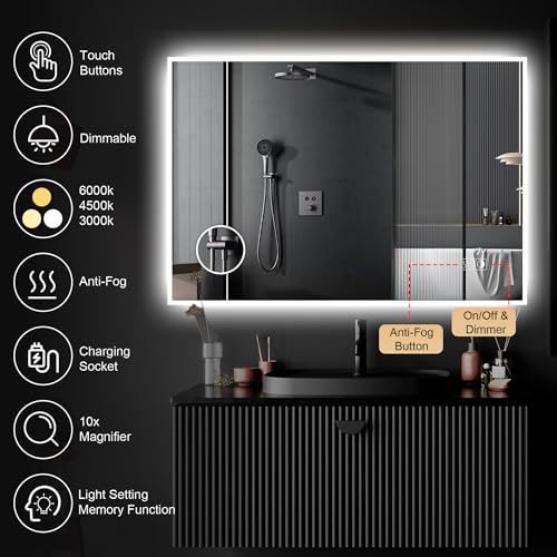 50% Off Habison 40x32 Inch LED Bathroom Mirror with Anti-Fog - Image 2