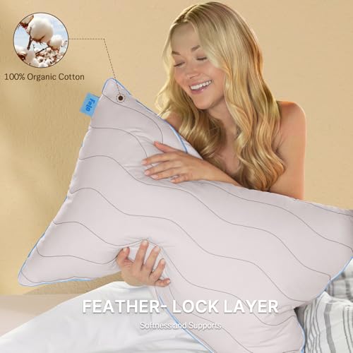 50% Off felo Queen Feather Down Pillow for Pain Relief - Image 2