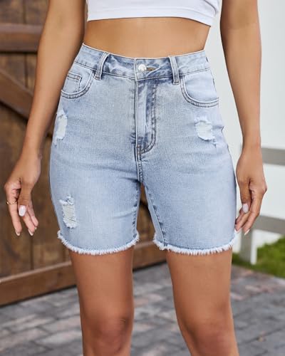 40% Off Luvamia Women's Distressed Denim Shorts - Image 4