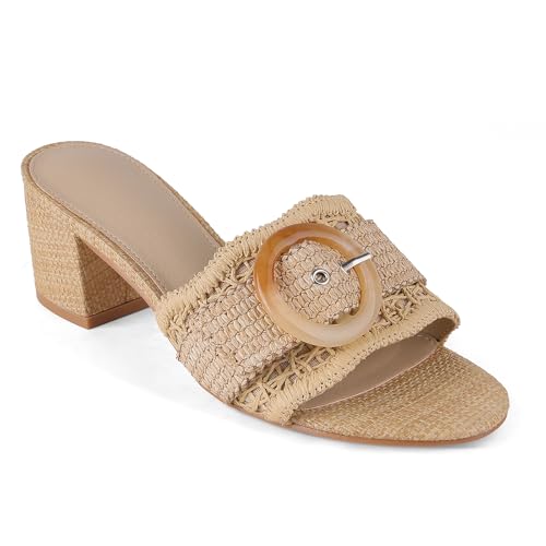 62% Off Women's Raffia Heeled Mule Sandals with Code T5ZJ5I4G - Image 1