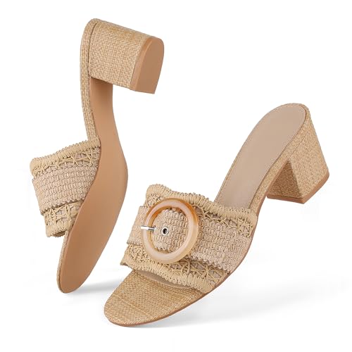 62% Off Women's Raffia Heeled Mule Sandals with Code T5ZJ5I4G - Image 4