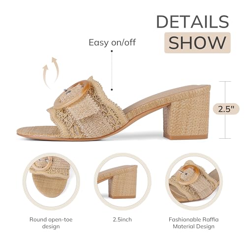 62% Off Women's Raffia Heeled Mule Sandals with Code T5ZJ5I4G - Image 5