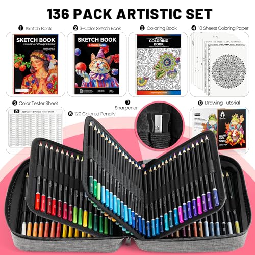 50% Off VigorFun 136-Piece Colored Pencil Art Set - Image 2