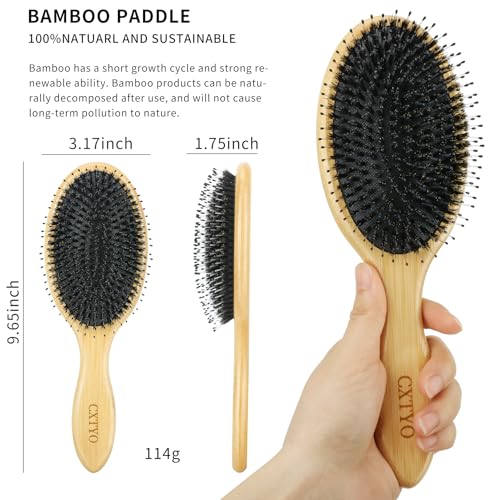 Save 33% on Bamboo Boar Bristle Hair Brush for Thick Hair - Image 3