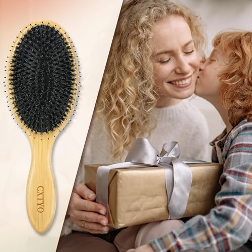 Save 33% on Bamboo Boar Bristle Hair Brush for Thick Hair - Image 6