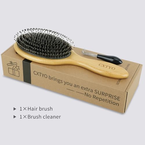 Save 33% on Bamboo Boar Bristle Hair Brush for Thick Hair - Image 7