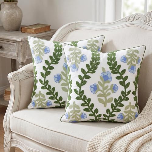 40% Off yuboo Floral Embroidered Throw Pillow Covers Set of 2 - Image 1