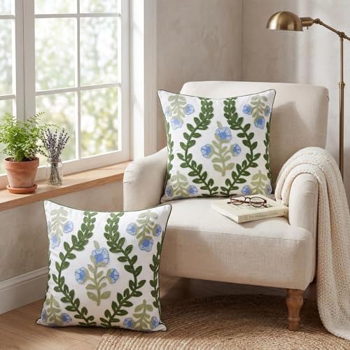 40% Off yuboo Floral Embroidered Throw Pillow Covers Set of 2 - Image 4